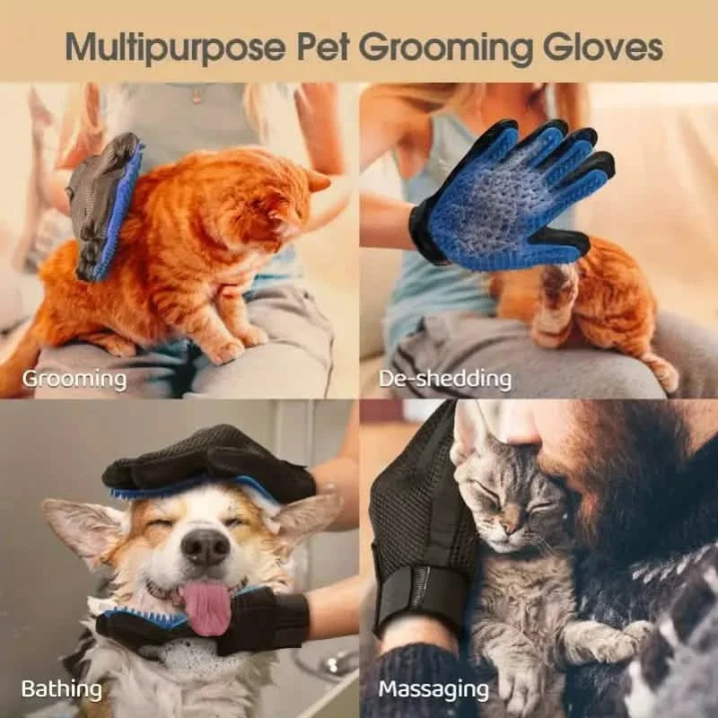 2-in-1 Pet Grooming Gloves Brushes For Dogs And Cat