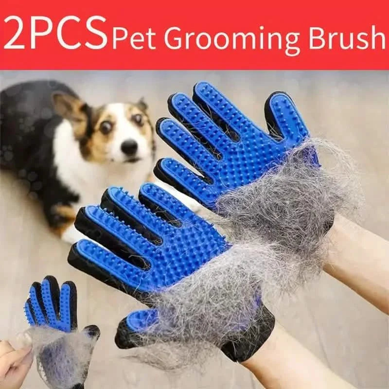 2-in-1 Pet Grooming Gloves Brushes For Dogs And Cat