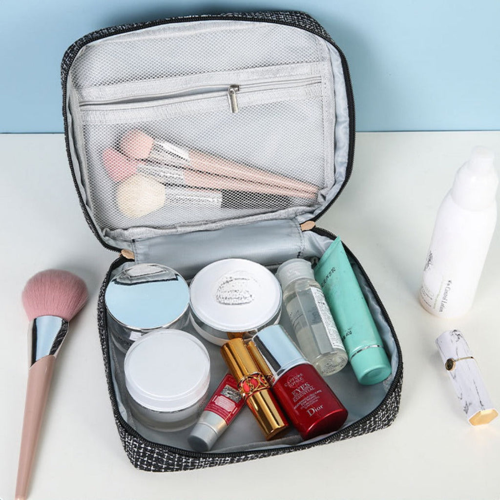 Makeup bags, smallSquare small travel storage bag, portable cosmetic bag,