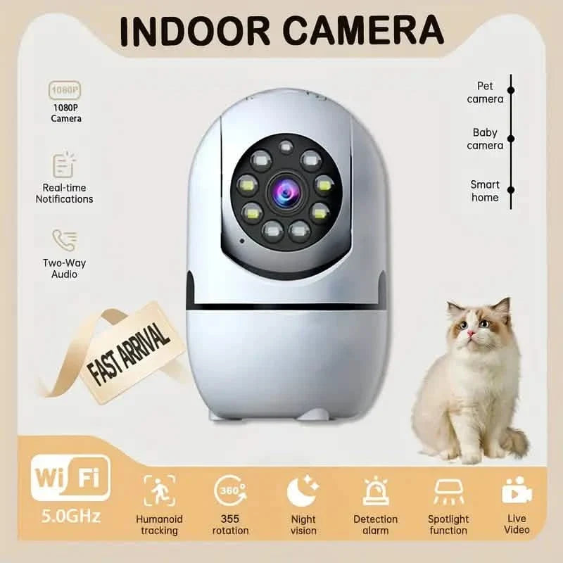 2-Pack: Wireless Security Cameras – 355° Rotation, Night Vision, Motion Detection, Two-Way Audio