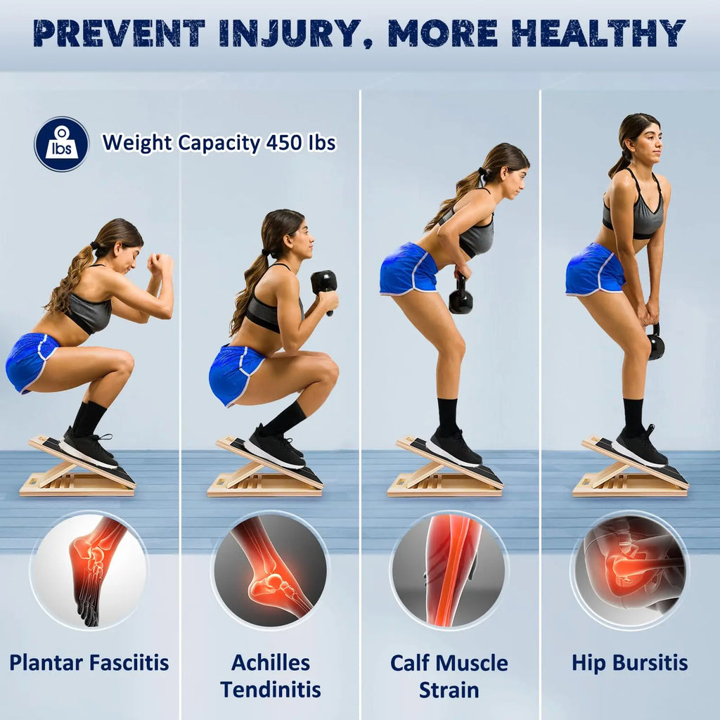 Wood Slant Board Calf Stretcher & Squat Wedge
