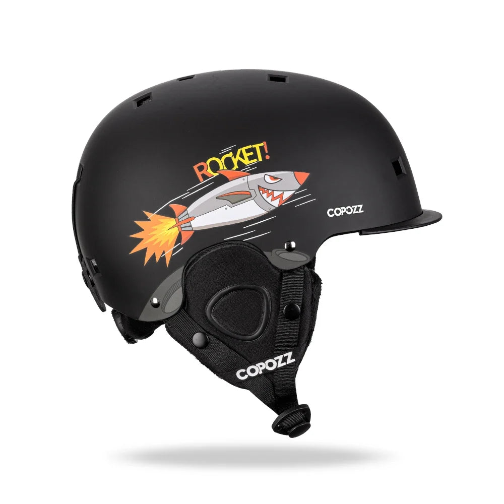 Kids Ski Helmet Cartoons Integrally Molded Safety