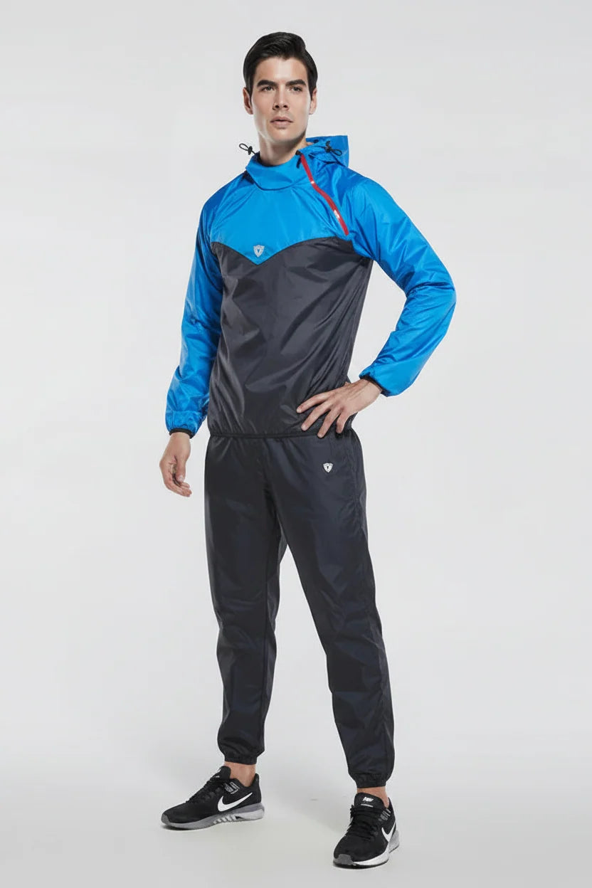 Men's Fitness Sauna Suit Set: Quick Sweat Gym Gear