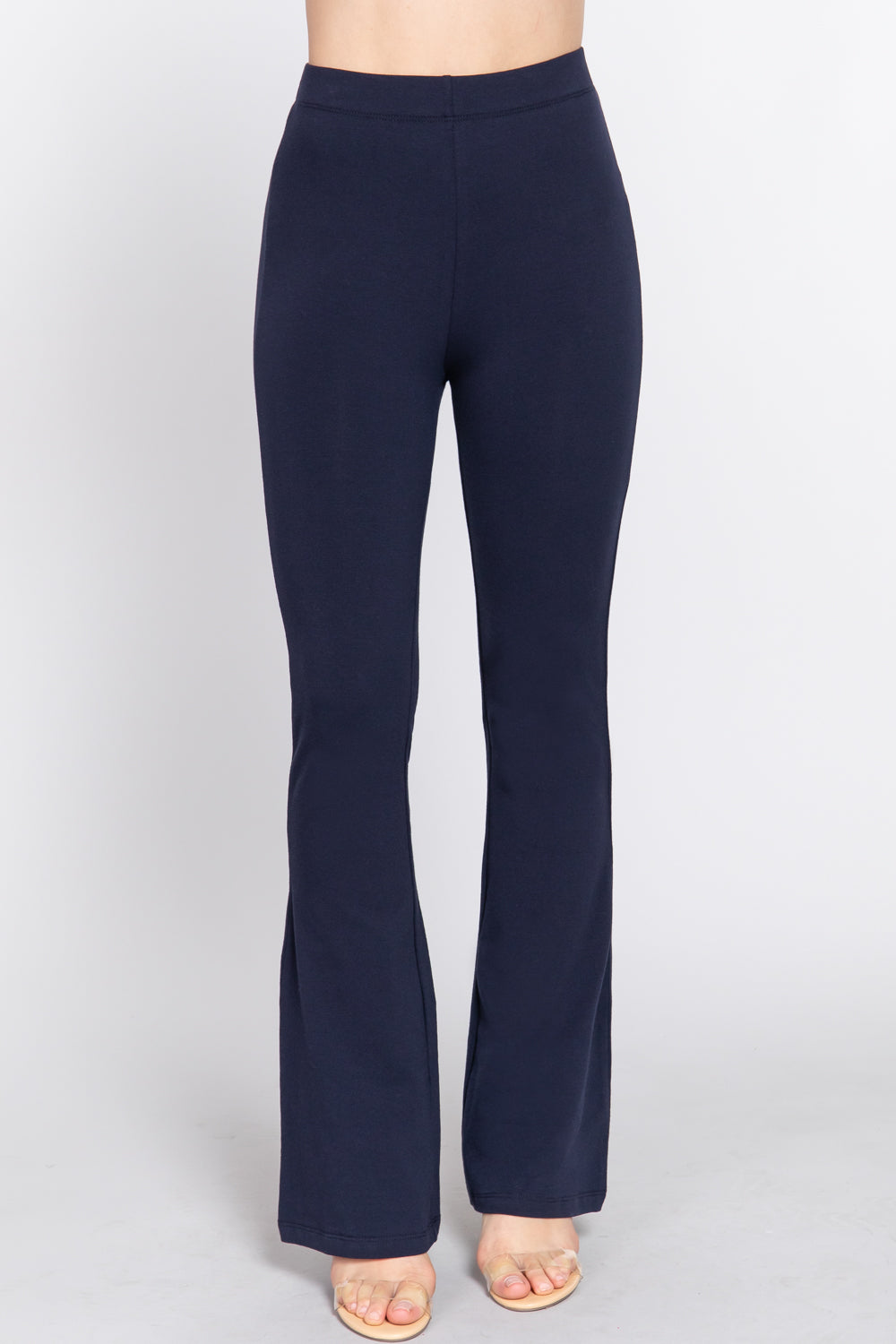 Active USA - Women's Waist Elastic Slim Flare Yoga Pants - P13392
