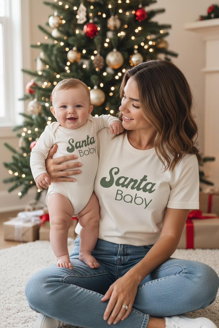 Santa Baby Organic Baby Bodysuit Long Sleeve