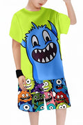 Boys 2-Piece Monster Outfit: Short Sleeve Tee & Shorts Set