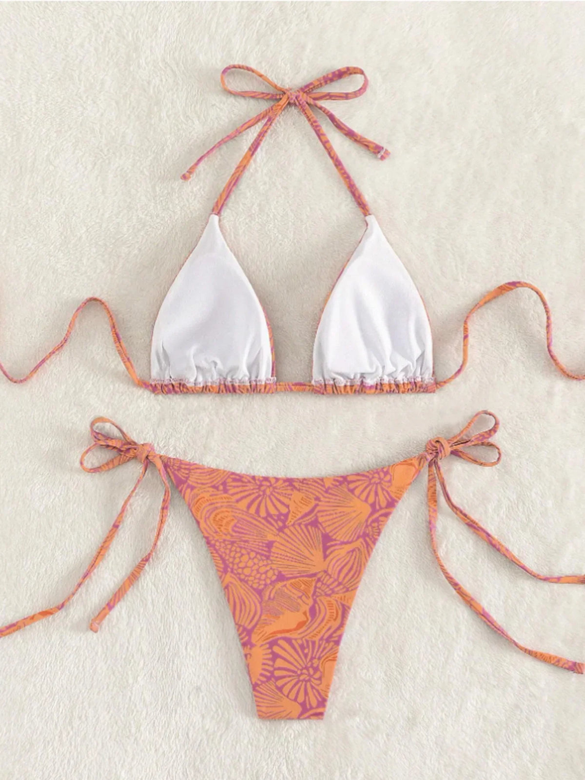 Sexy String Bikini 2024 Two Pieces Print Swimsuit Female Swimwear Women Thong Bikinis Set Bather Beachwear Bathing Suit Pool