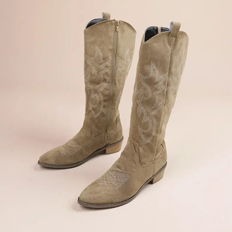Women's High Knee Cowboy Boots