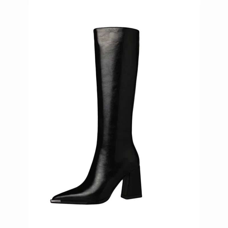 Pointed Toe High Heel Boots