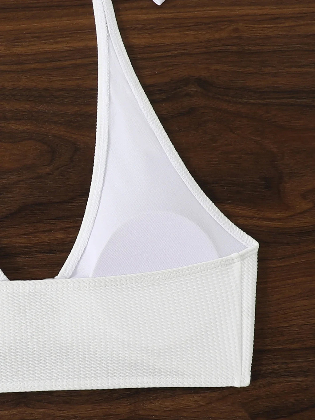 White Thong Bikinis Women 2025 Heart Ring Linked Two Pieces Swimsuit Halter Separate Bikini Set Swim Bathing Suits Beach Wear