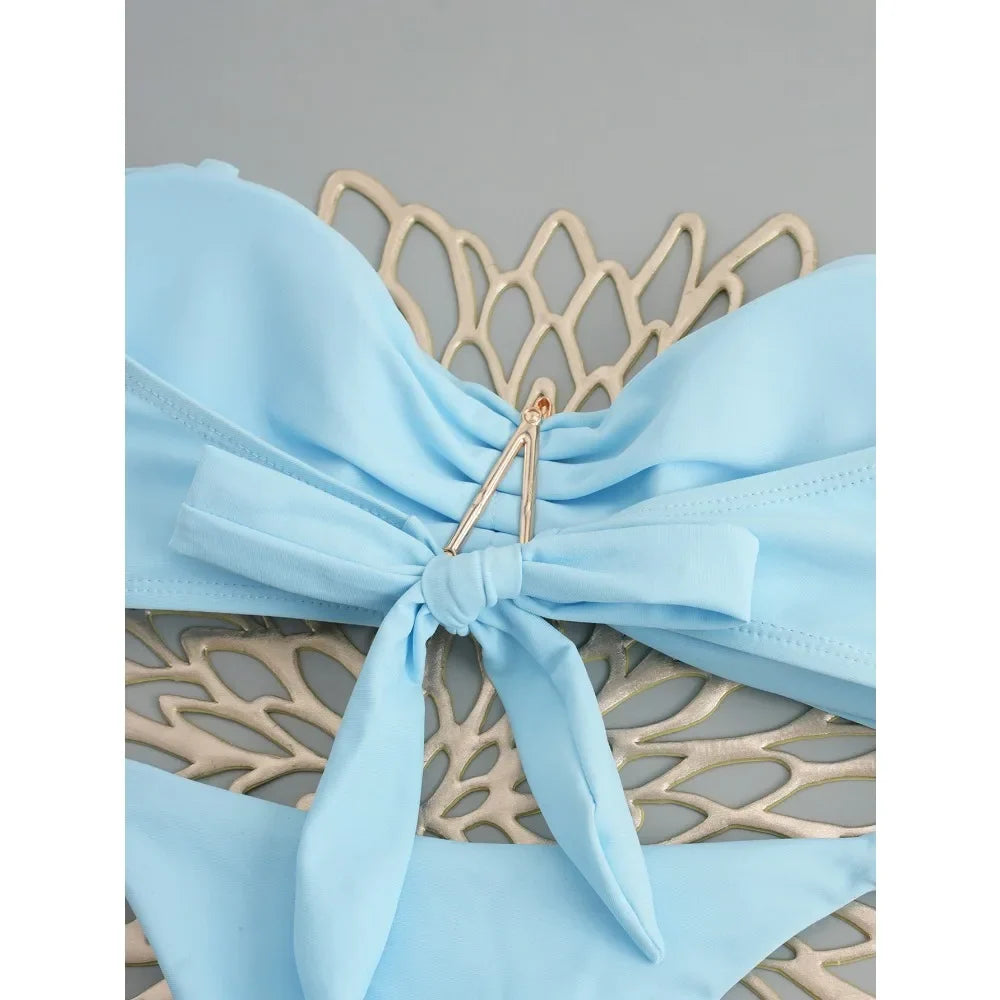 Sexy Starfish Bandeau Bikini 2025 Women Swimsuit Female Swimwear Thong Bikinis Set Brazilian Beach Wear Bathing Suit Biquini