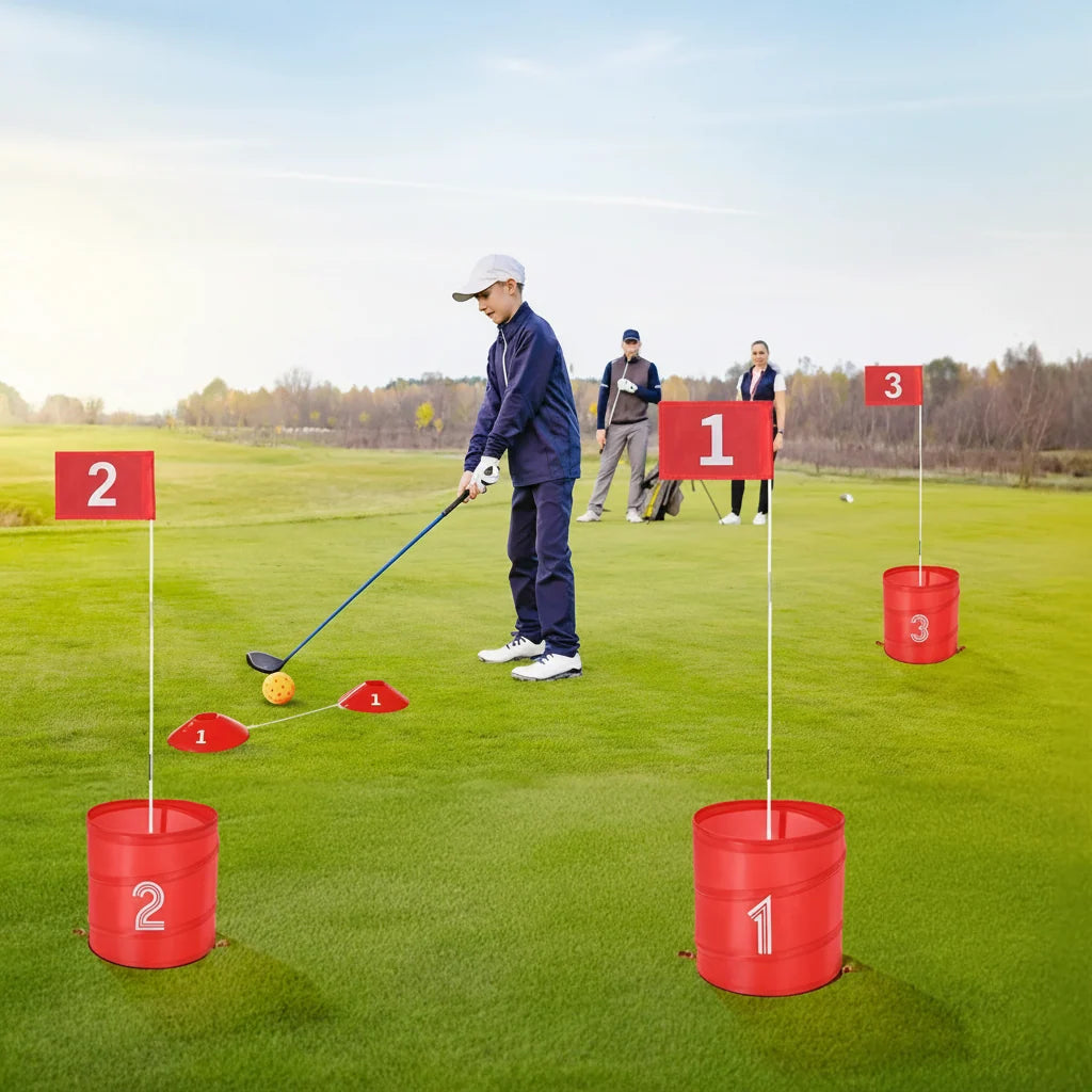 Portable Bucket Golf Game: Outdoor Backyard Chipping Set