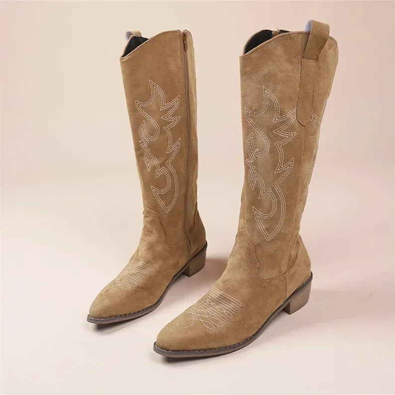 Women's High Knee Cowboy Boots