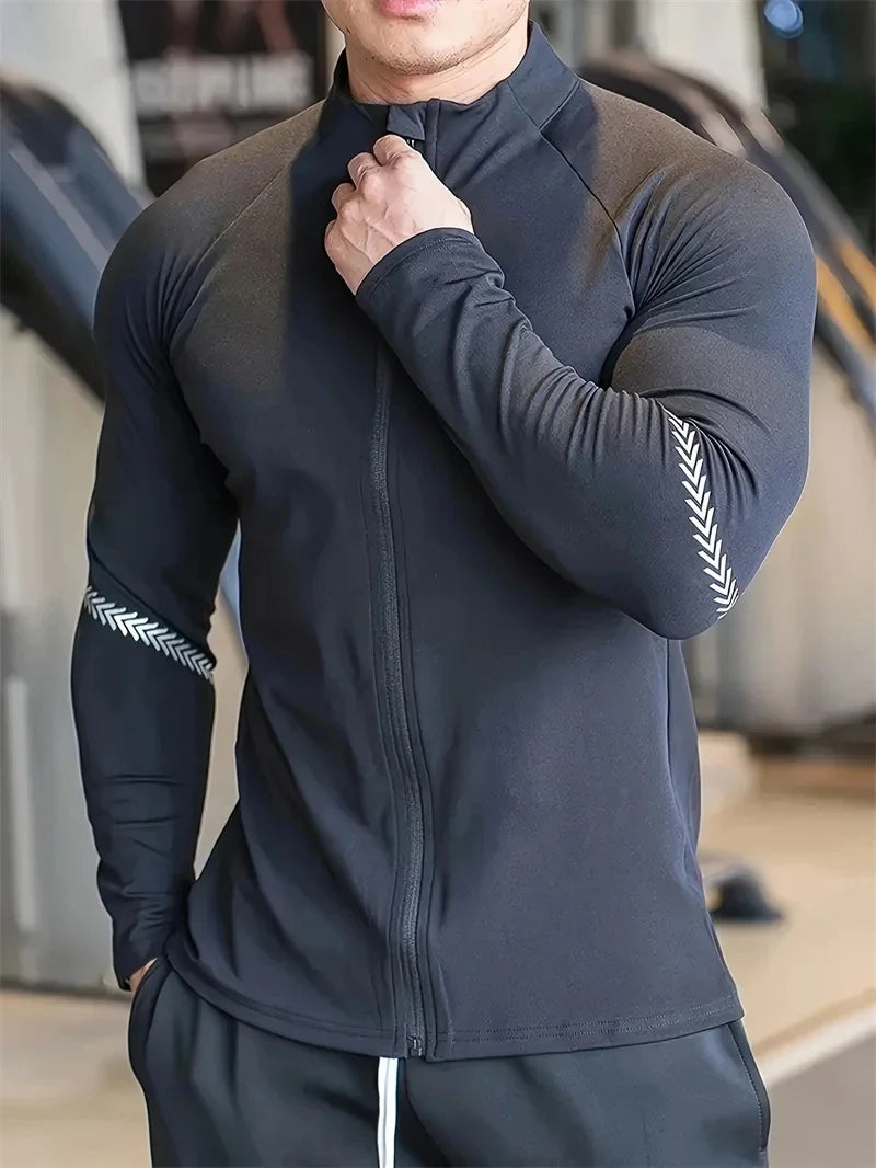 Men's Compression Sports Jacket | Gym Running Clothing & Quick Dry Fitness