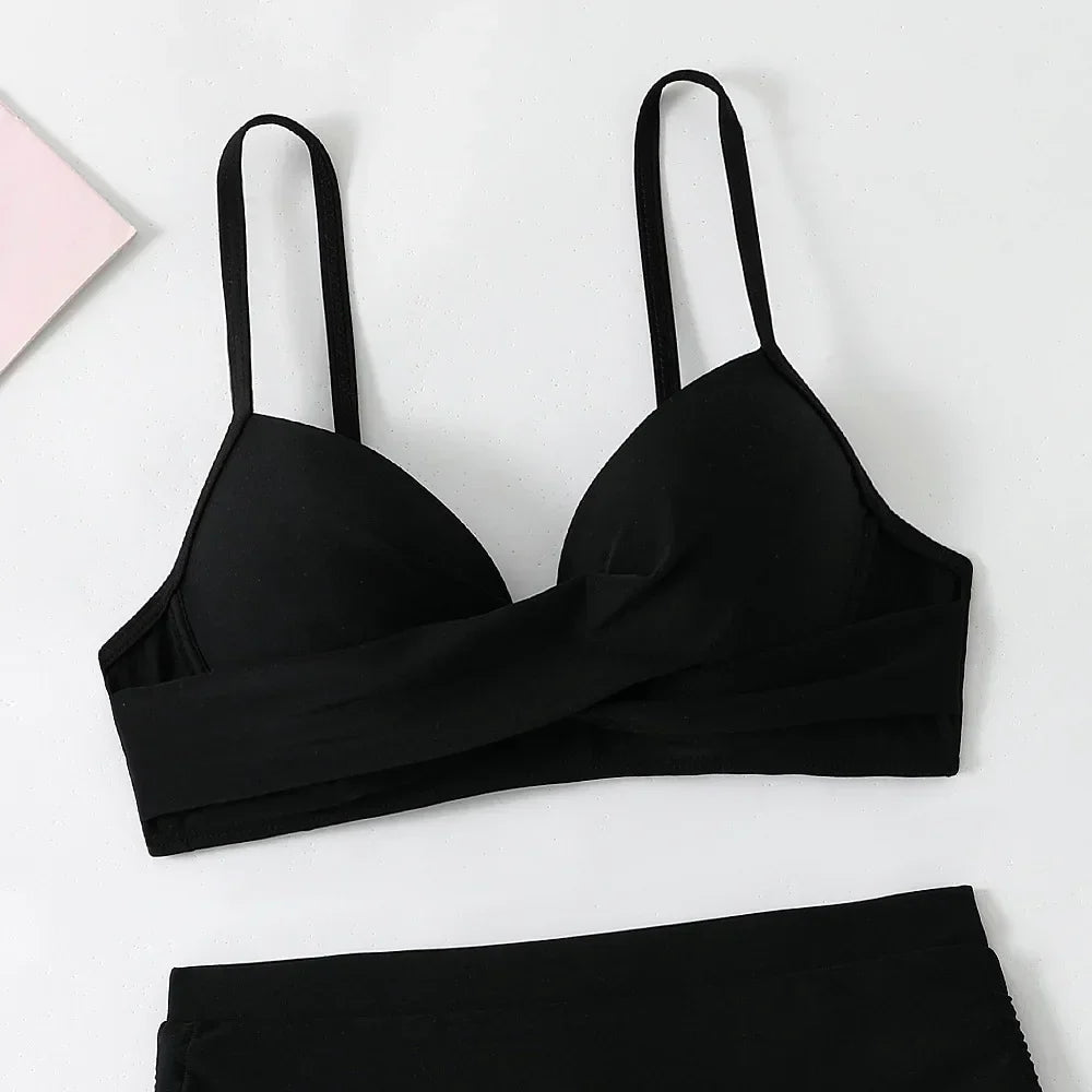 High Waist Bikini Set Sexy Push Up Swimsuit Women Black Beachwear Tummy Control Swimwear Drawstring Bathing Suit Bikinis 2026