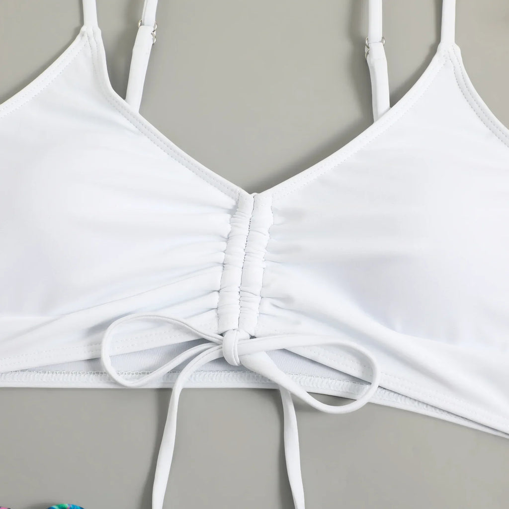2025 Summer High Waist Swimsuit Bikini Sets with Shorts Female Swimwear Beach Wear Two-piece Bathing Suit Sports Women Clothing