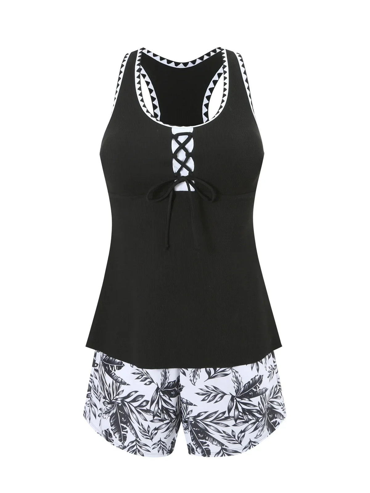 Women's Bathing Suit Two Pieces Tankini Set Summer Sexy Beach Wear High Waisted Print Shorts Swimwear Raceback Women Swimsuit