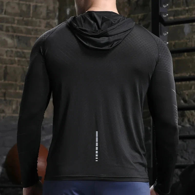 Men's Quick-Dry Outdoor Sports Hoodies Activewear Running Tops