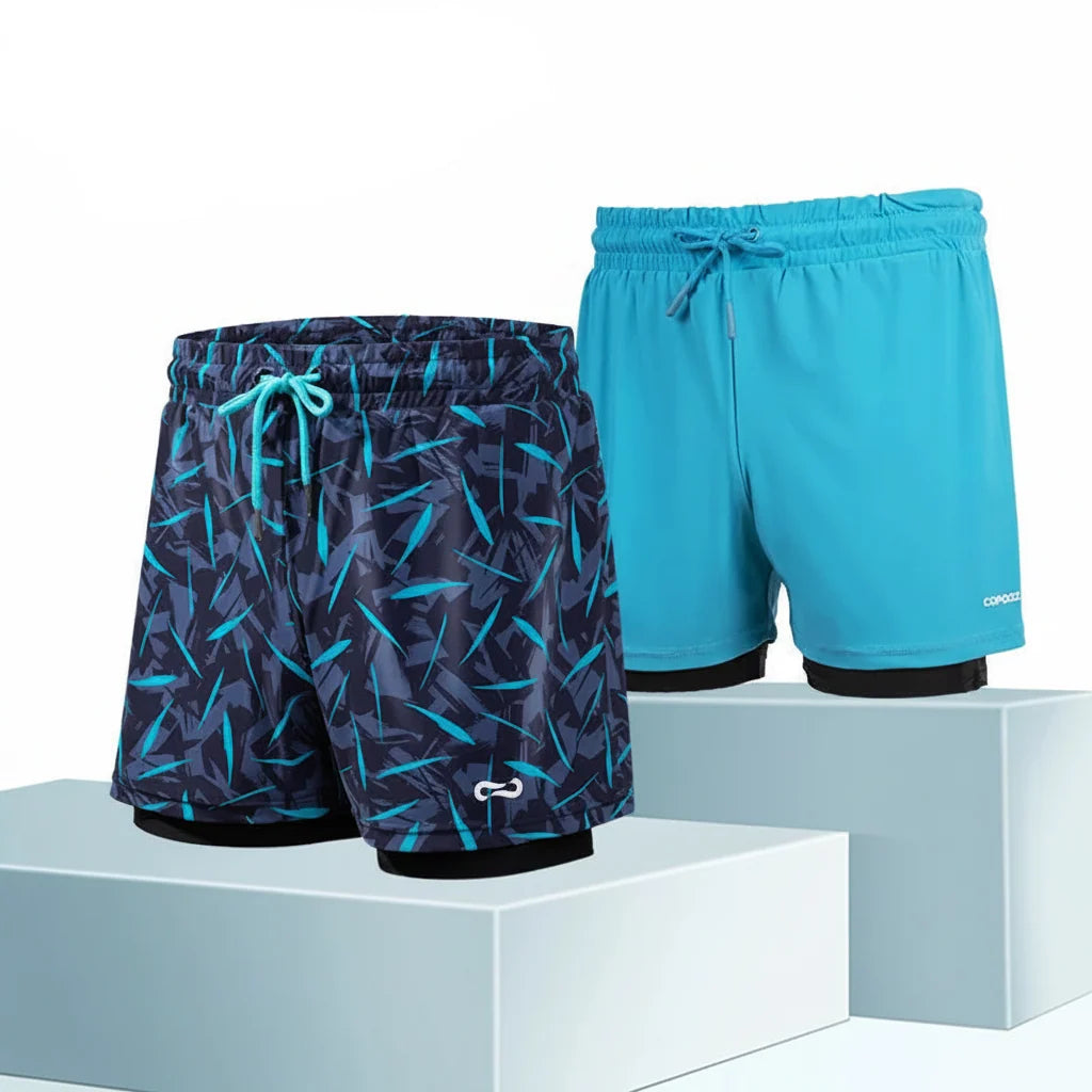 Men’s 2-in-1 Swim Trunks Compression Liner & Quick-Dry