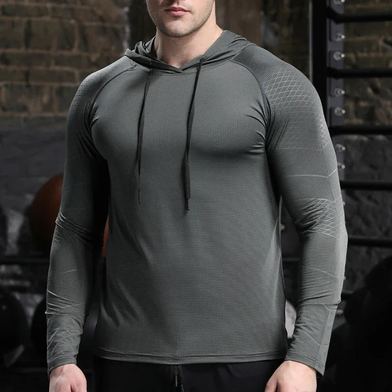Men's Quick-Dry Outdoor Sports Hoodies Activewear Running Tops