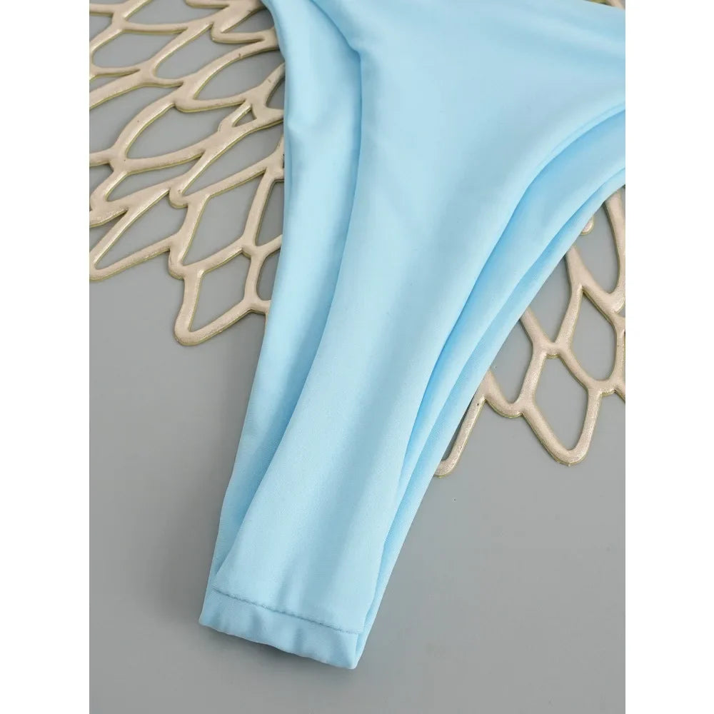 Sexy Starfish Bandeau Bikini 2025 Women Swimsuit Female Swimwear Thong Bikinis Set Brazilian Beach Wear Bathing Suit Biquini