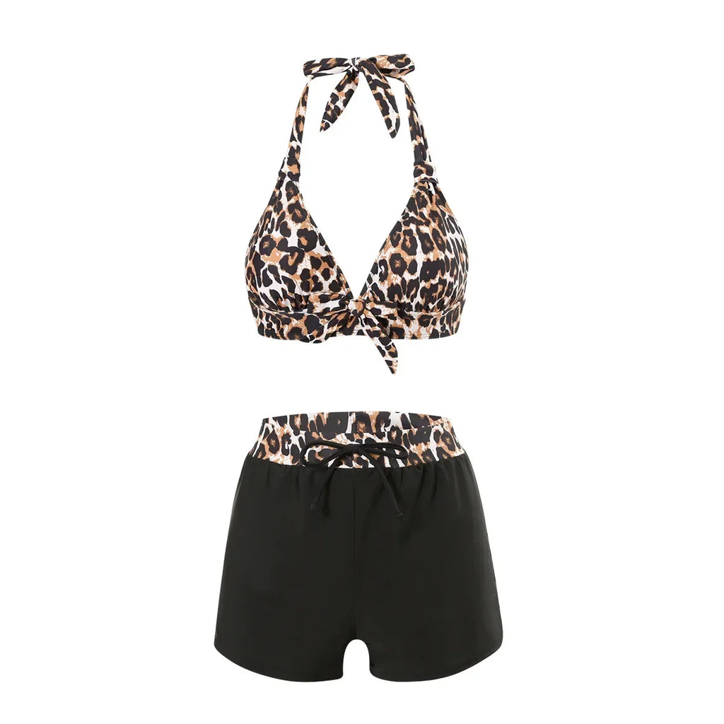 Sexy High Waist Bikini Shorts 2026 Women Swimsuit Two Piece Swimwear Female Bikinis Set Leopard Bathing Suits Brazilian Biquini