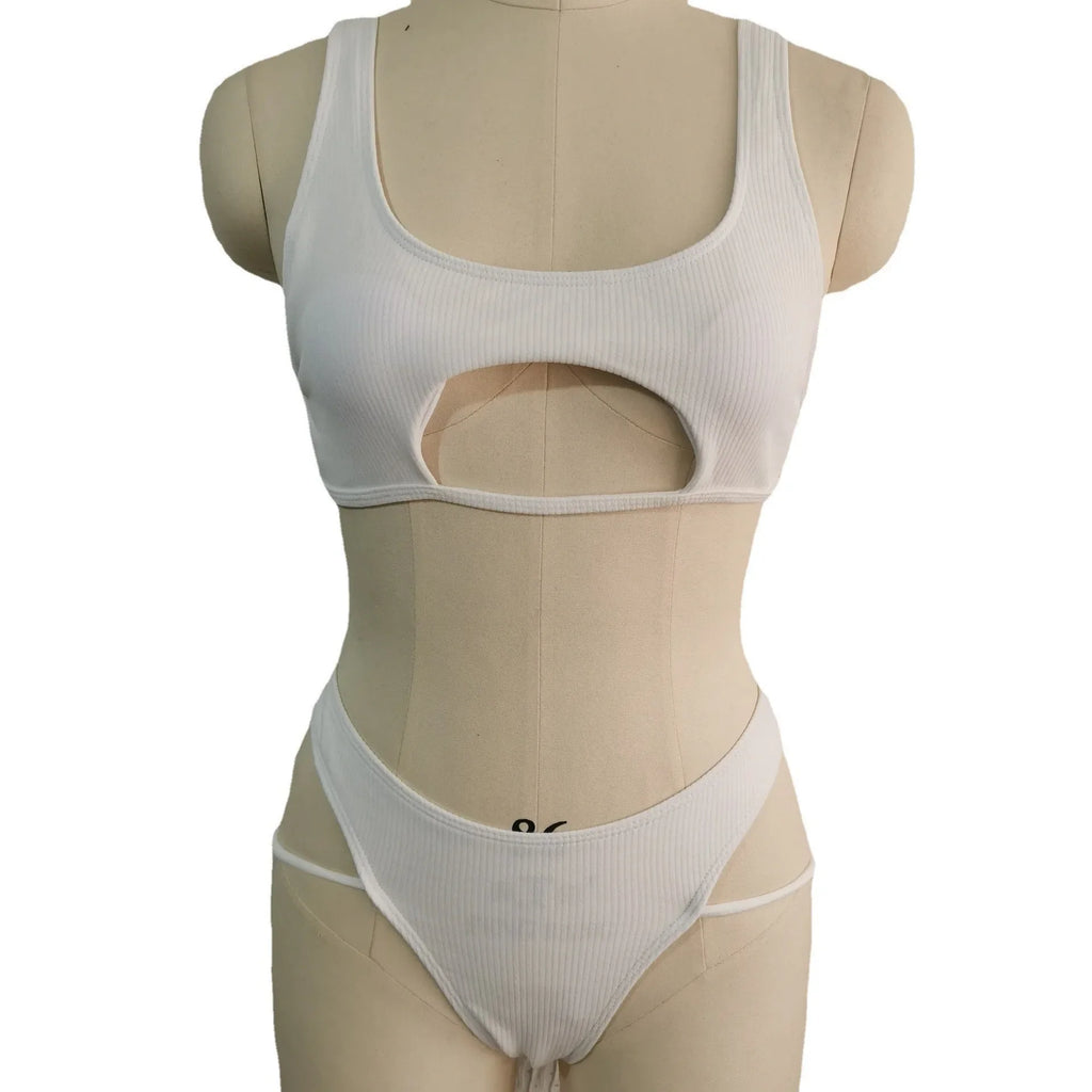 Micro Bikini 2022 Sexy Women Swimsuit Female Rib Bikini Set Push Up Women Swimwear Brazilian Biquini Cut Out Neon Bathing Suit