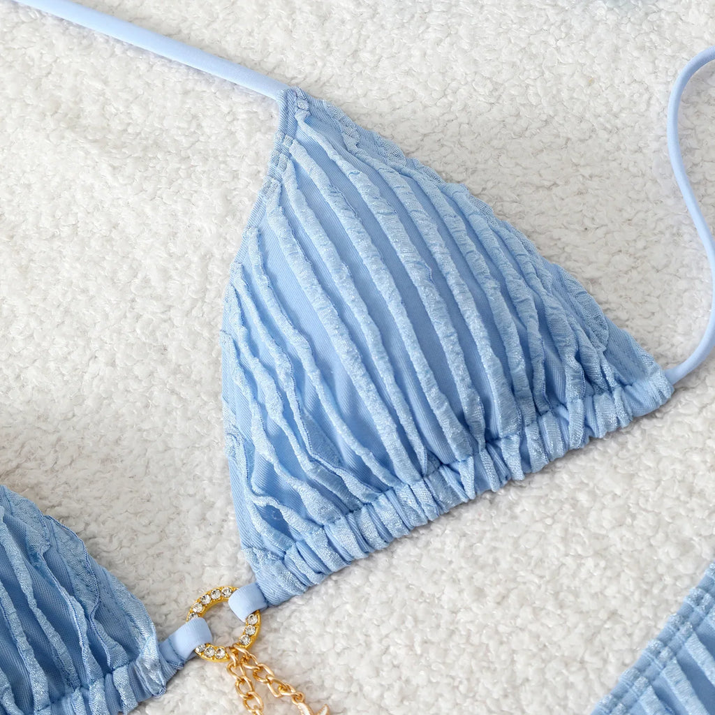 Sexy Blue White Yellow Strings Bikini 2026 Women Swimsuit Female Swimwear Thong Bikinis Set Brazilian Beach Bathing Suit Biquini