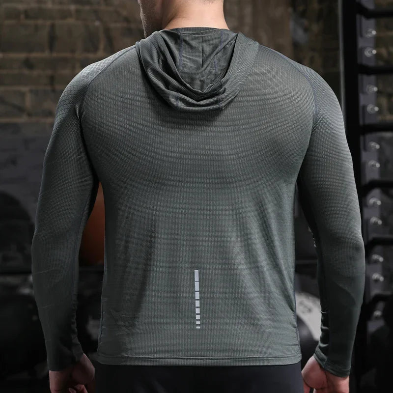 Men's Quick-Dry Outdoor Sports Hoodies Activewear Running Tops