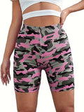 Women's High-Waist Camo Yoga & Cycling Shorts