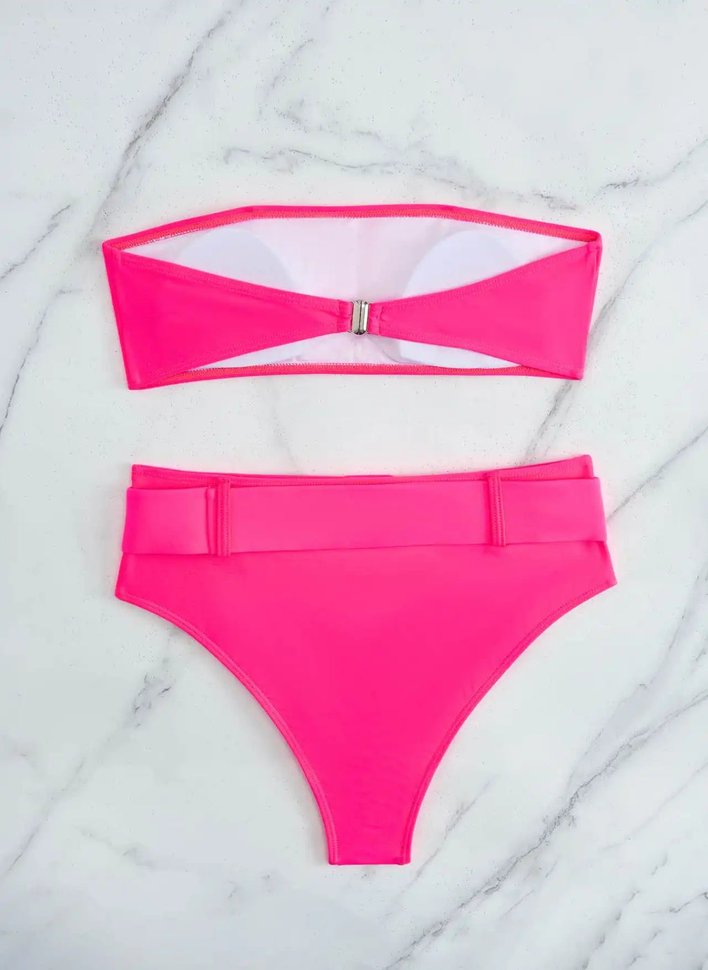 Neon Yellow High Waist Bikini 2024 New Belt Women Sexy Two Piece Swimsuit Push Up Swimwear Female Bathing Suit Summer Beachwear