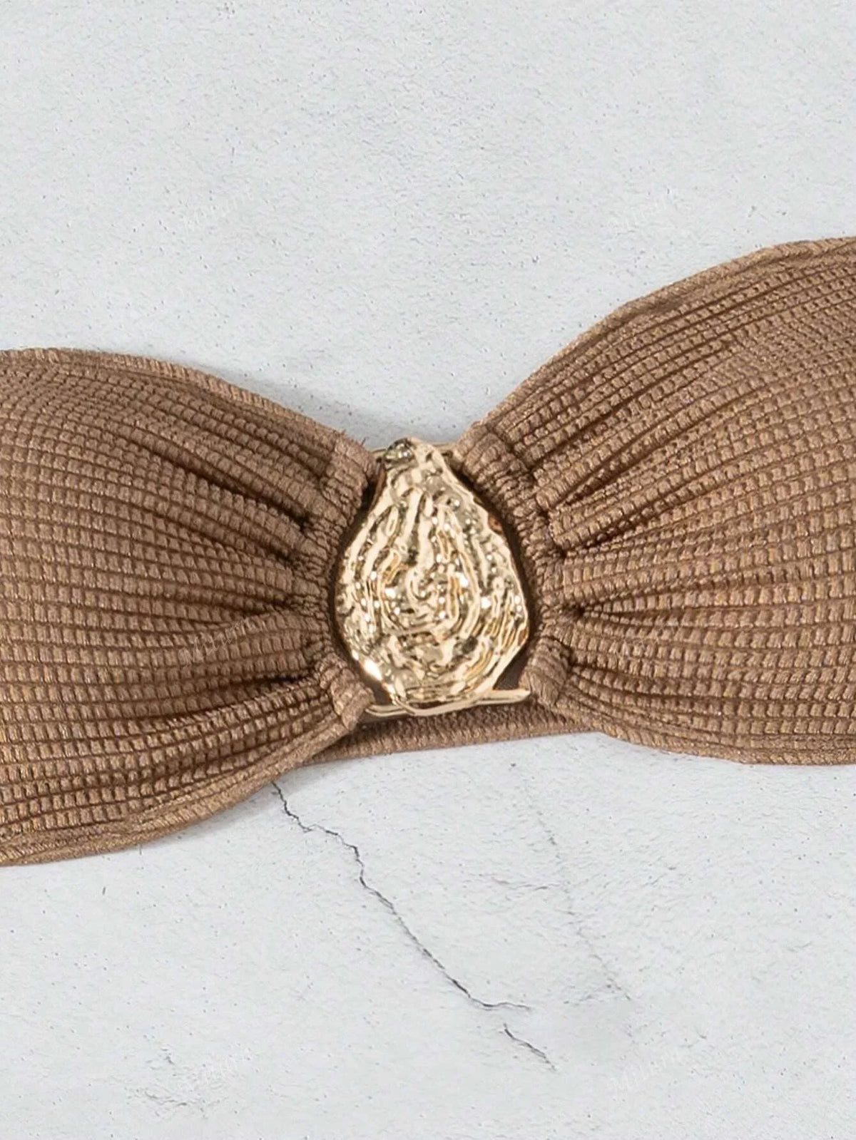 New 3 Pieces Push Up Bandeau Thong Bikini Set Swimsuit Women Brown Swimwear with Sarong Skirts Beach Wear Summer Bathing Suit