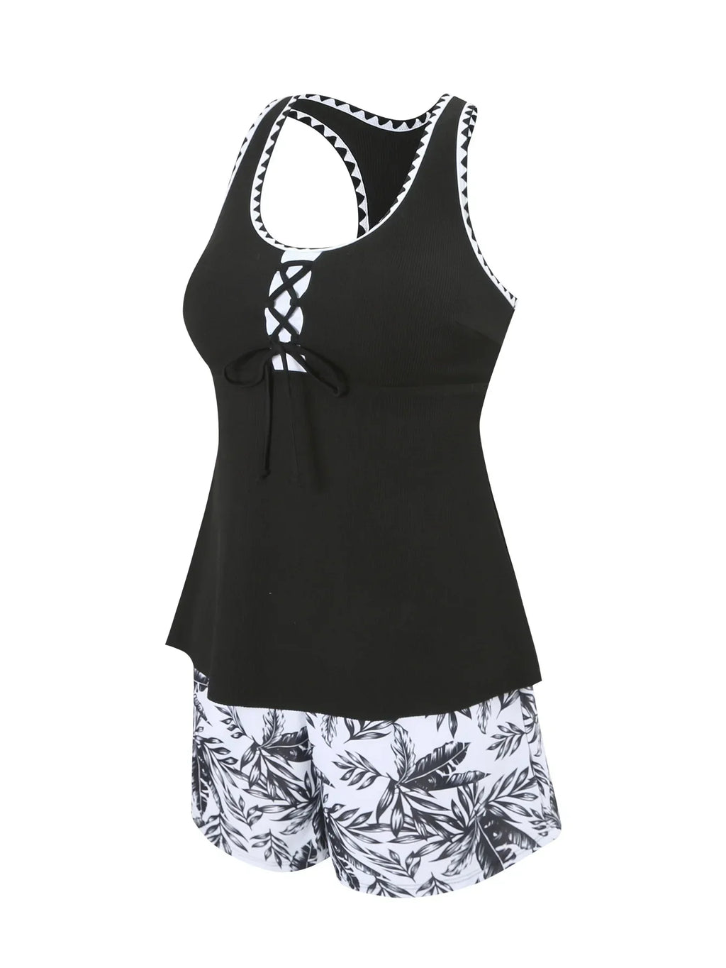 Women's Bathing Suit Two Pieces Tankini Set Summer Sexy Beach Wear High Waisted Print Shorts Swimwear Raceback Women Swimsuit