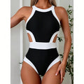 2024 Cut Out One Piece Swimsuit Women Swimwear Sports Monokini Bodysuit White Swim Suit Bathing Suit High Waist Beachwear Summer