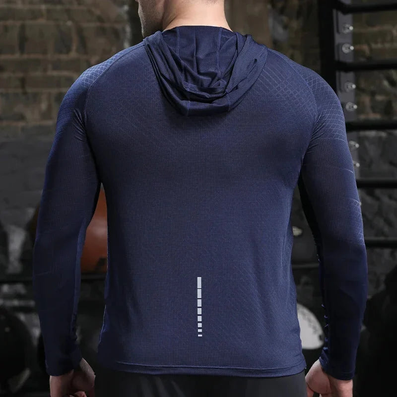 Men's Quick-Dry Outdoor Sports Hoodies Activewear Running Tops
