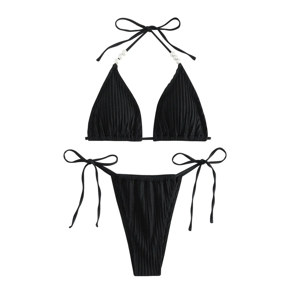 Sexy White Micro Bikini Women Swimsuit Swimwear Triangle Biquini Thong Bikinis Set White Swimming Female Bathing Suits Beachwear