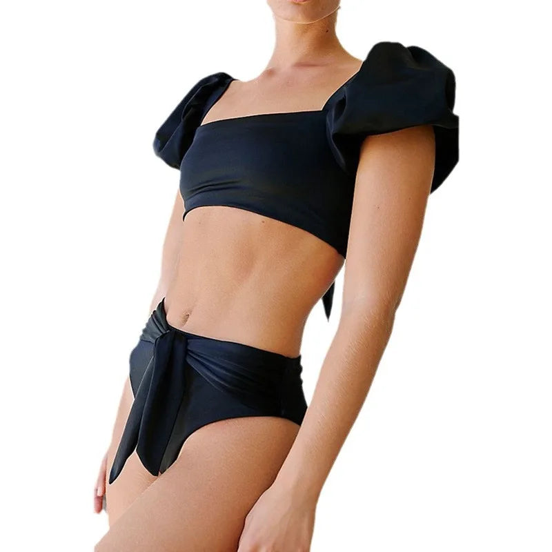 Women Sexy White Bikini Set Bathing Suits Swimwear High Waist Swimsuit Two Pieces Swimming Suit Beachwear Brazilian Biquini