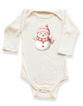 Snowman Organic Baby Bodysuit Long Sleeve