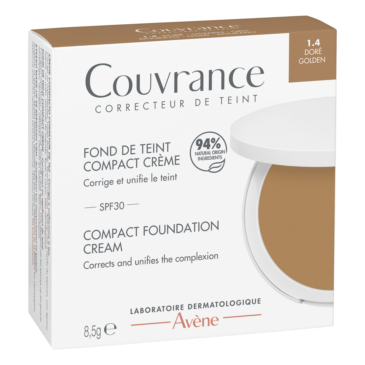 Avène Couvrance Cream Compact Foundation SPF 30 1.4 Gold