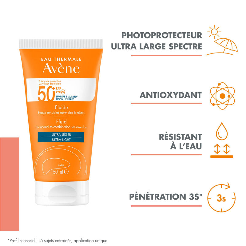 Avène Solaire Fluid SPF 50+ for Sensitive Skin