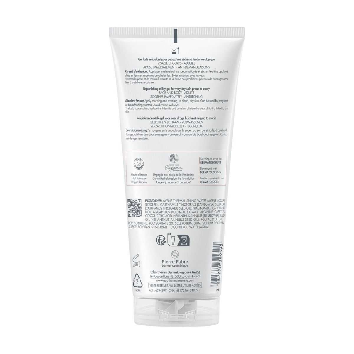 Avène XeraCalm AD Lipid-Replenishing Milky Gel Cleanser