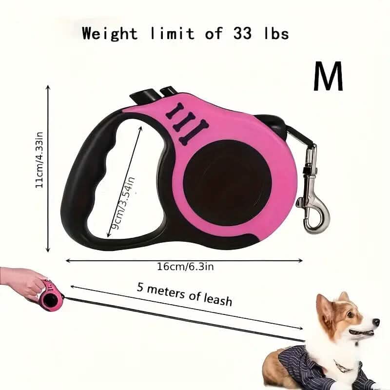 Durable Double Switch Retractable Pet Leash