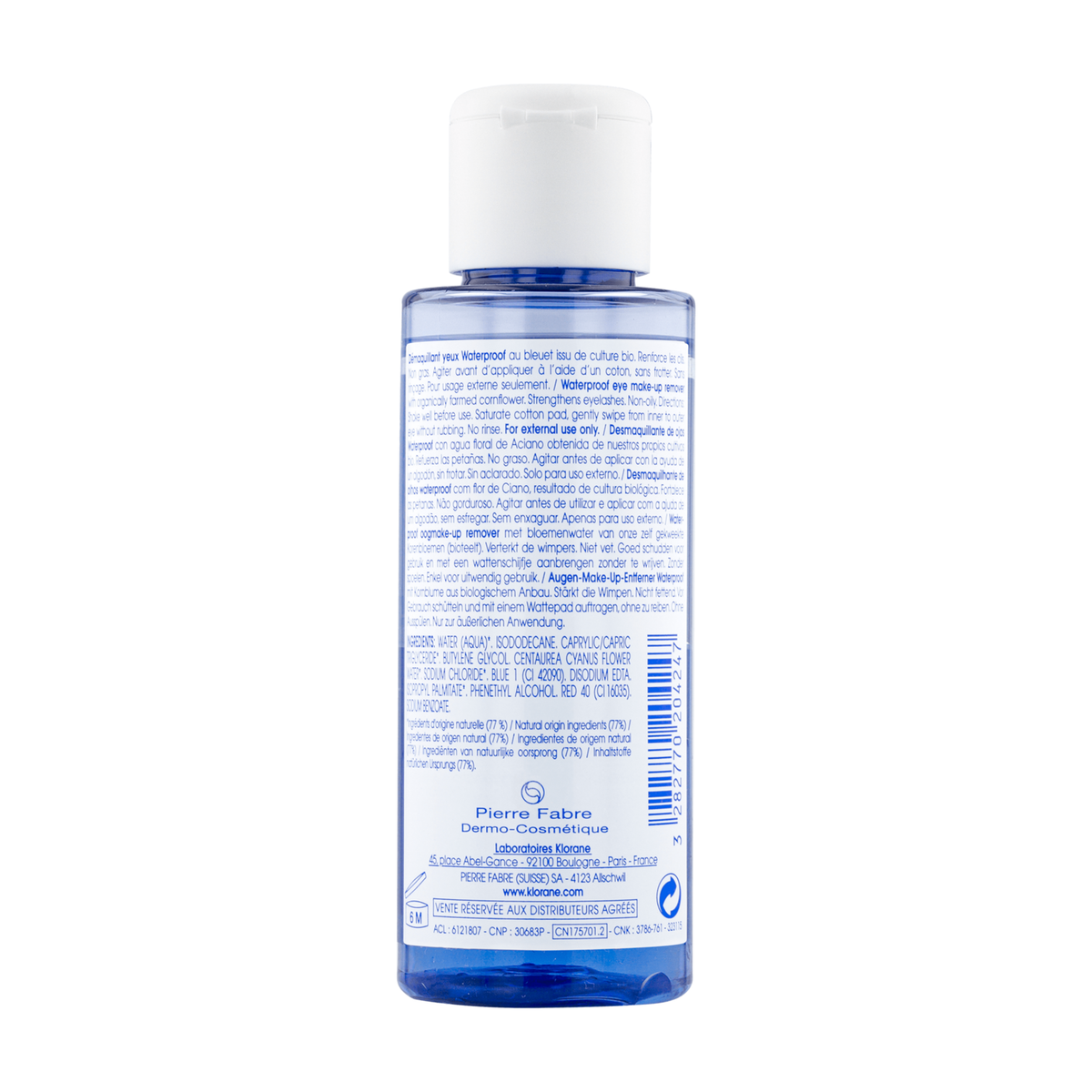 Klorane Waterproof Eye Makeup Remover with Cornflower
