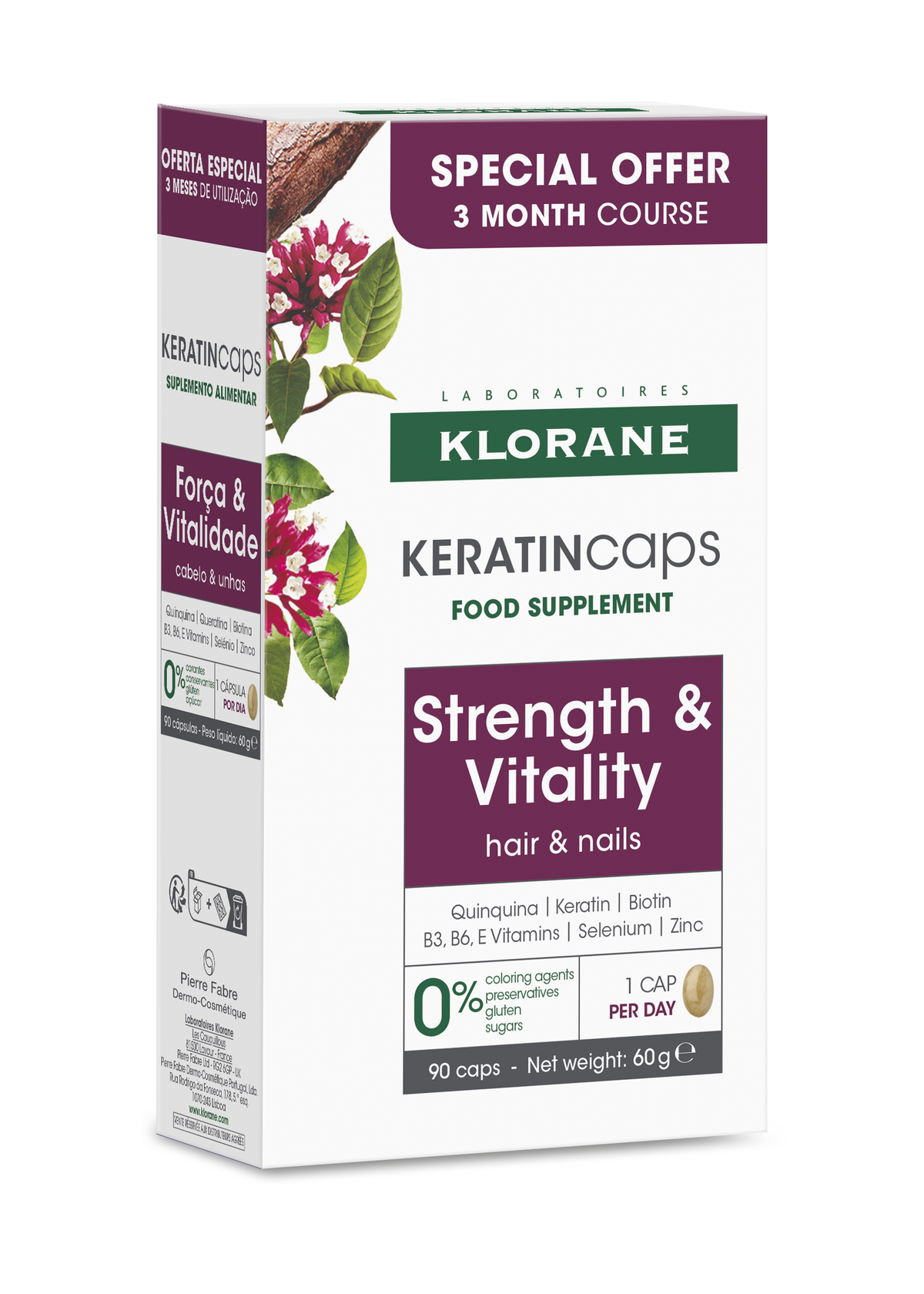Klorane KeratinCaps Strength & Vitality Hair & Nails Supplement