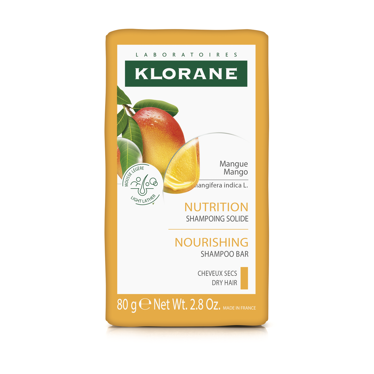 Klorane Mango Solid Shampoo Bar for Dry Hair