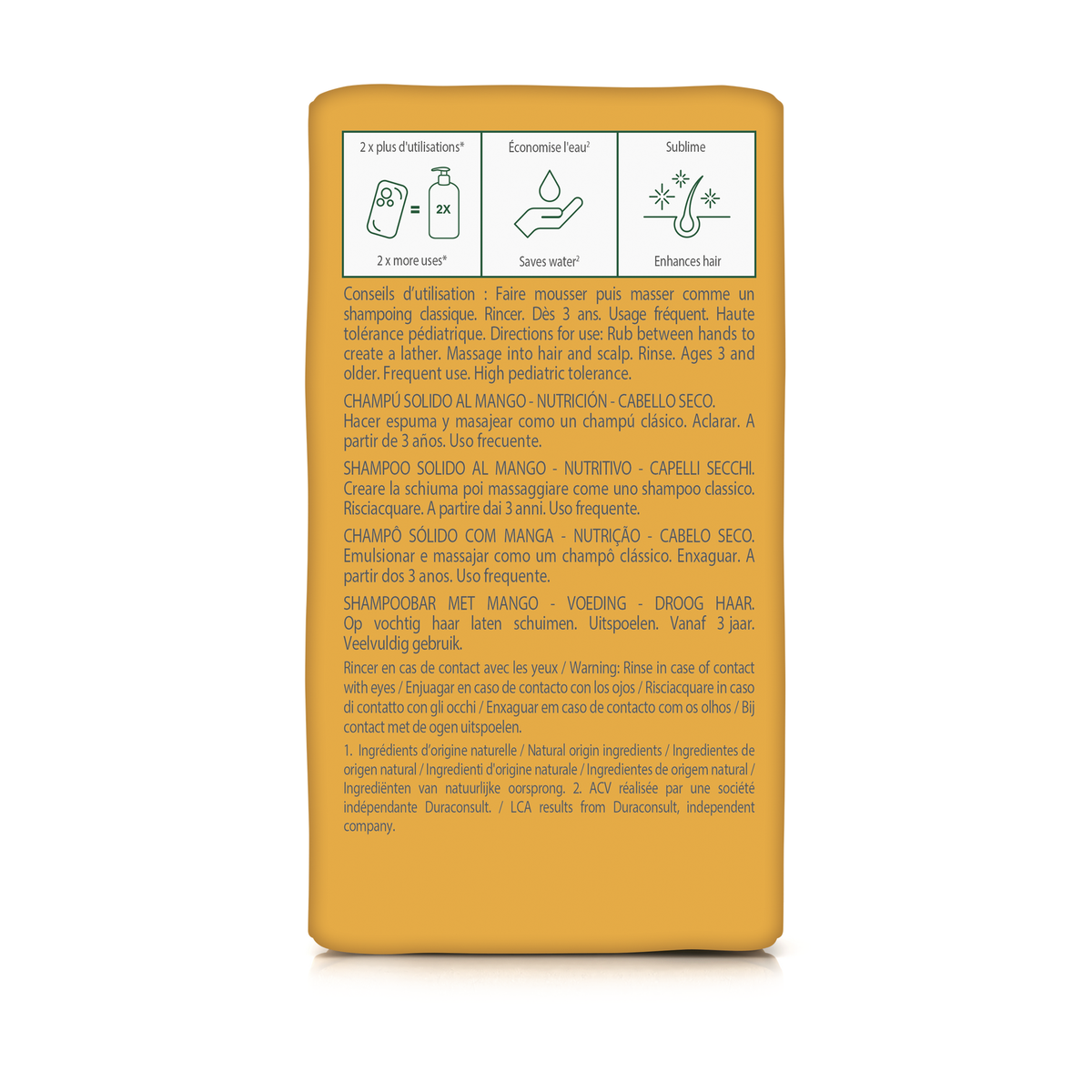 Klorane Mango Solid Shampoo Bar for Dry Hair