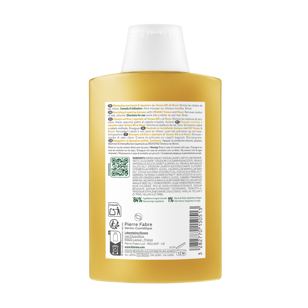 Klorane Nutri-Réparation Shampoo with Organic Tiaré BIO