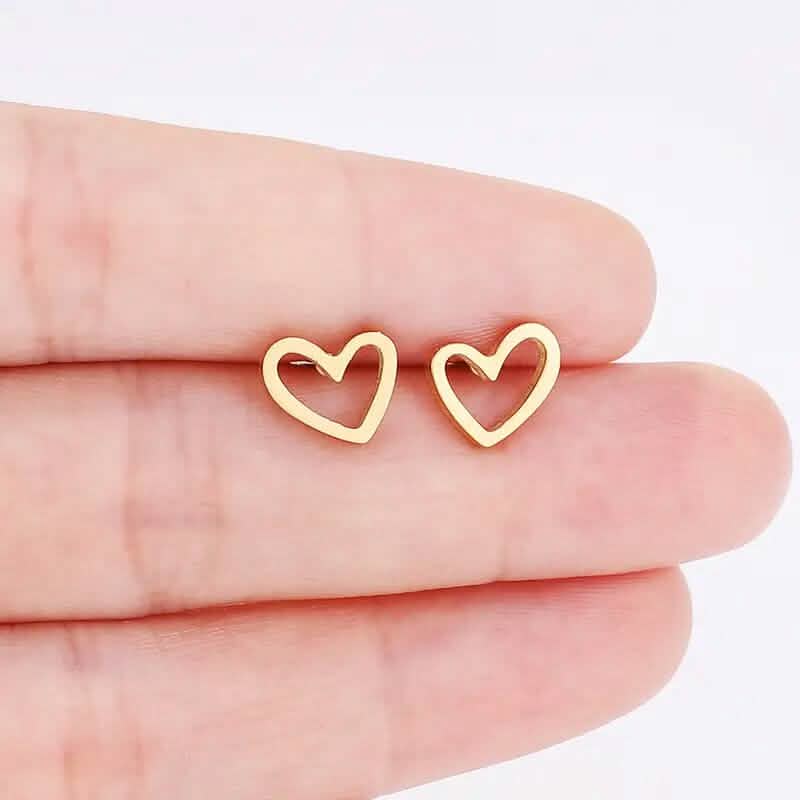 Love Stud Alloy Heart Earrings