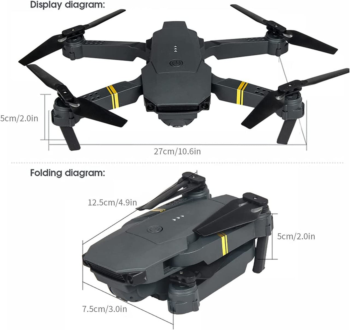 4K HD Dual Camera RC FPV WiFi Portable Wide Angle Foldable Quadcopter Drone