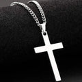 Men's Simple Black Cross Pendant Necklace